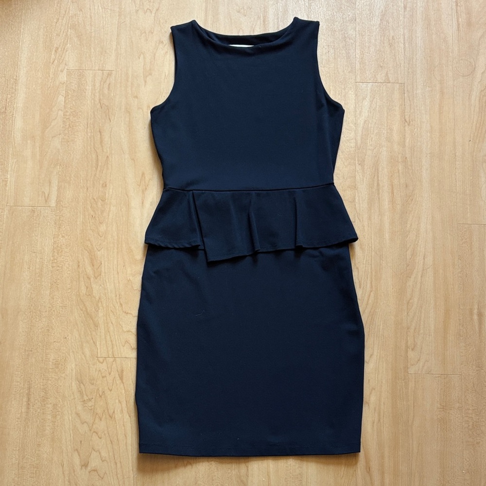 Susana Monaco Navy Fitted Midi Dress with Flare Detail